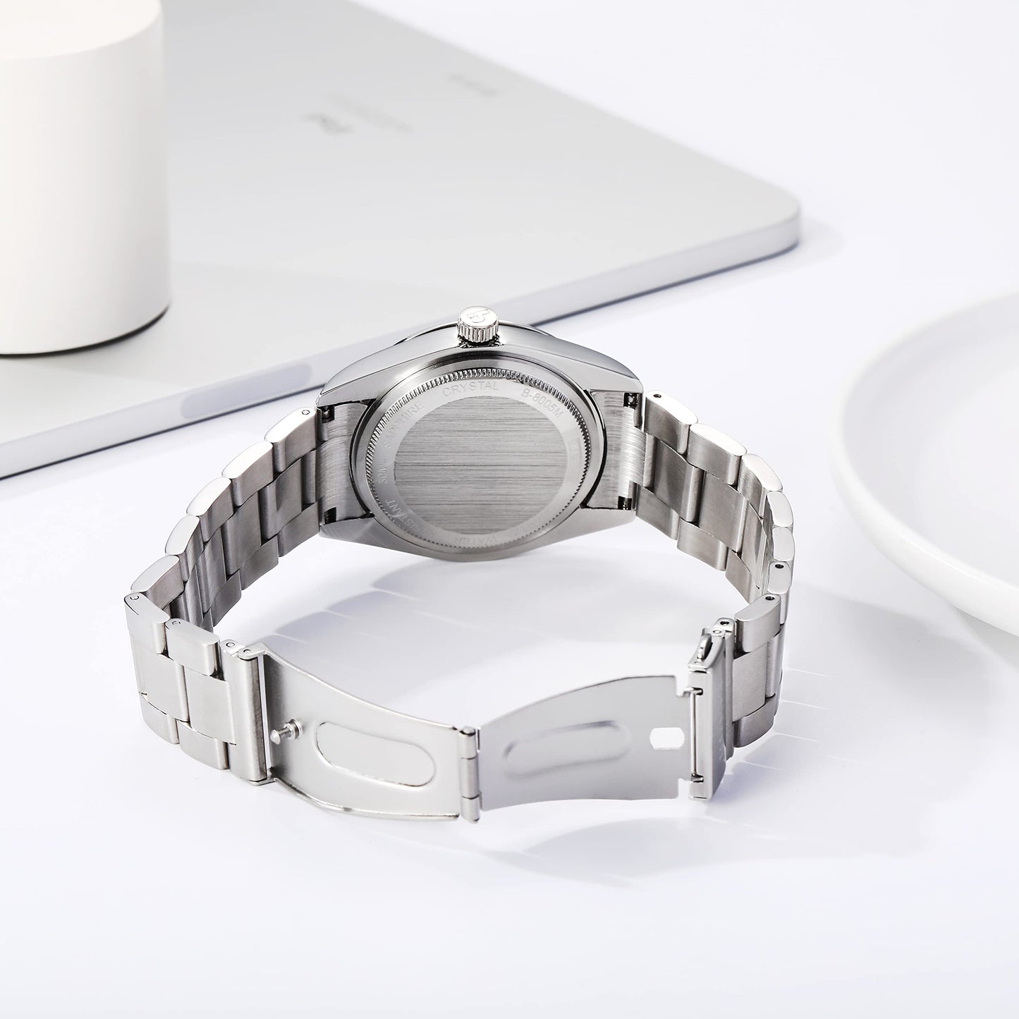 BUREI Women's Fashion Watch Analogue Quartz Steel Women Watch Business Dress