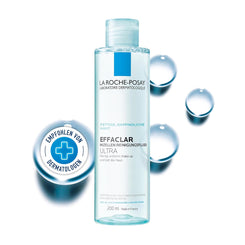 La Roche Posay Effaclar Mizellen Reinigungsfluid Ultra, für fettige, unreine Haut, Mizellenwasser, 200 ml