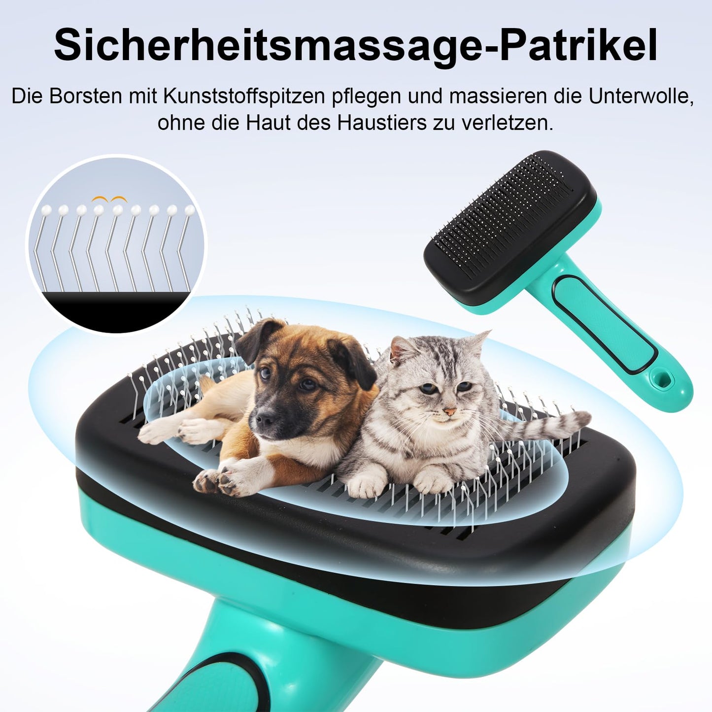 Hundebürste für Hunde und Katzen, selbstreinigend, Katzenbürste für Unterwäsche und Fell 
