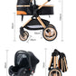 YAZOCO kinderwagen 3 in 1 Buggy Babybett Komplett Set Einem Klick Zusammenklappbarer Kinderwagen, KombiKinderwagen Aluminiumrahmen für Neugeborene 