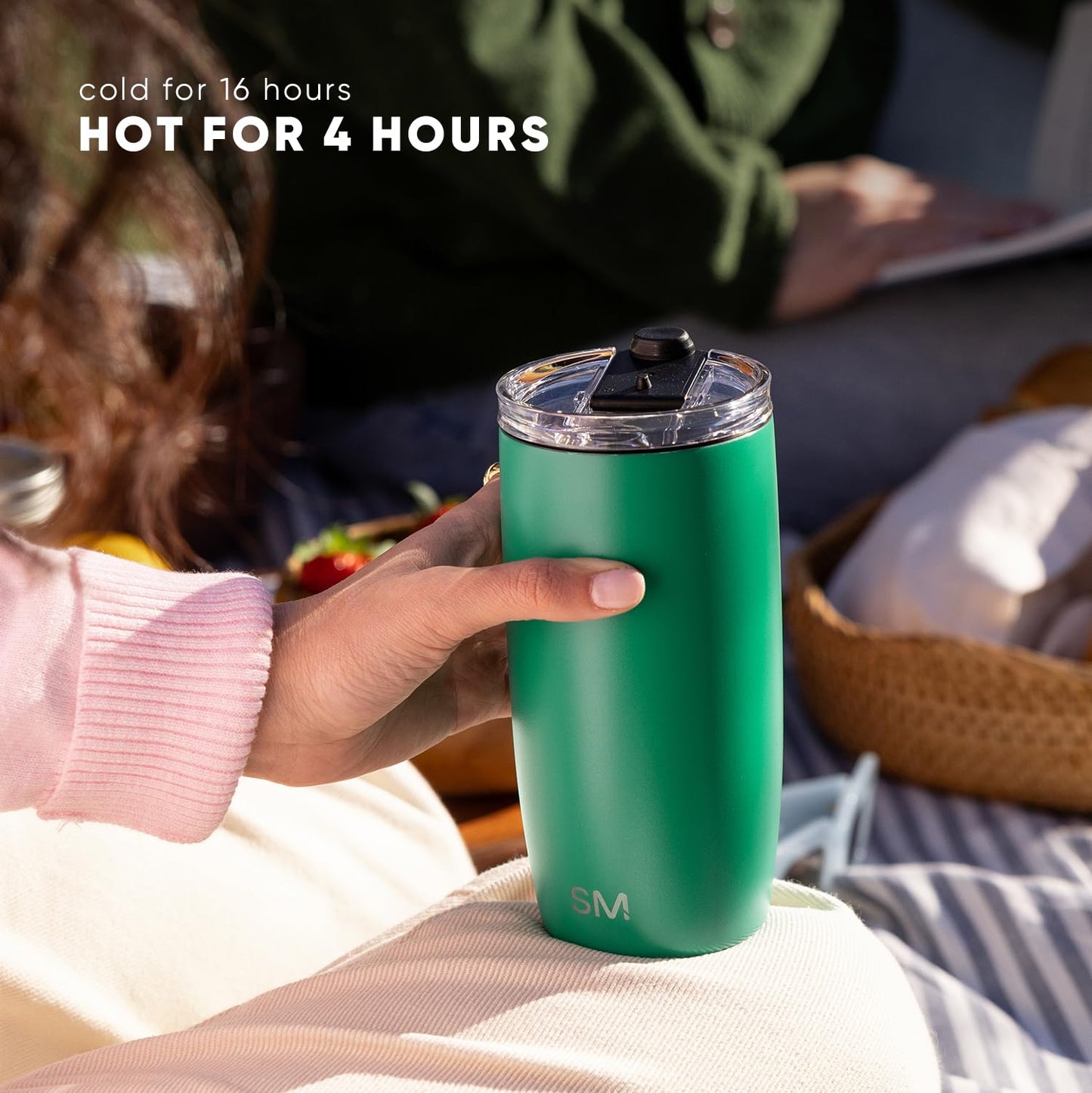 Simple Modern Thermobecher Kaffeebecher to go mit Klappdeckel | Isolierter Edelstahl-Kaffeebecher