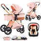 Shineey 3-in-1 Kinderwagen, Buggy, faltbarer Kinderwagen-Satz, Kombi-Kinderwagen 3-in-1 mit großer, komfortabler Babywanne, Gestell aus Aluminiumlegierung 