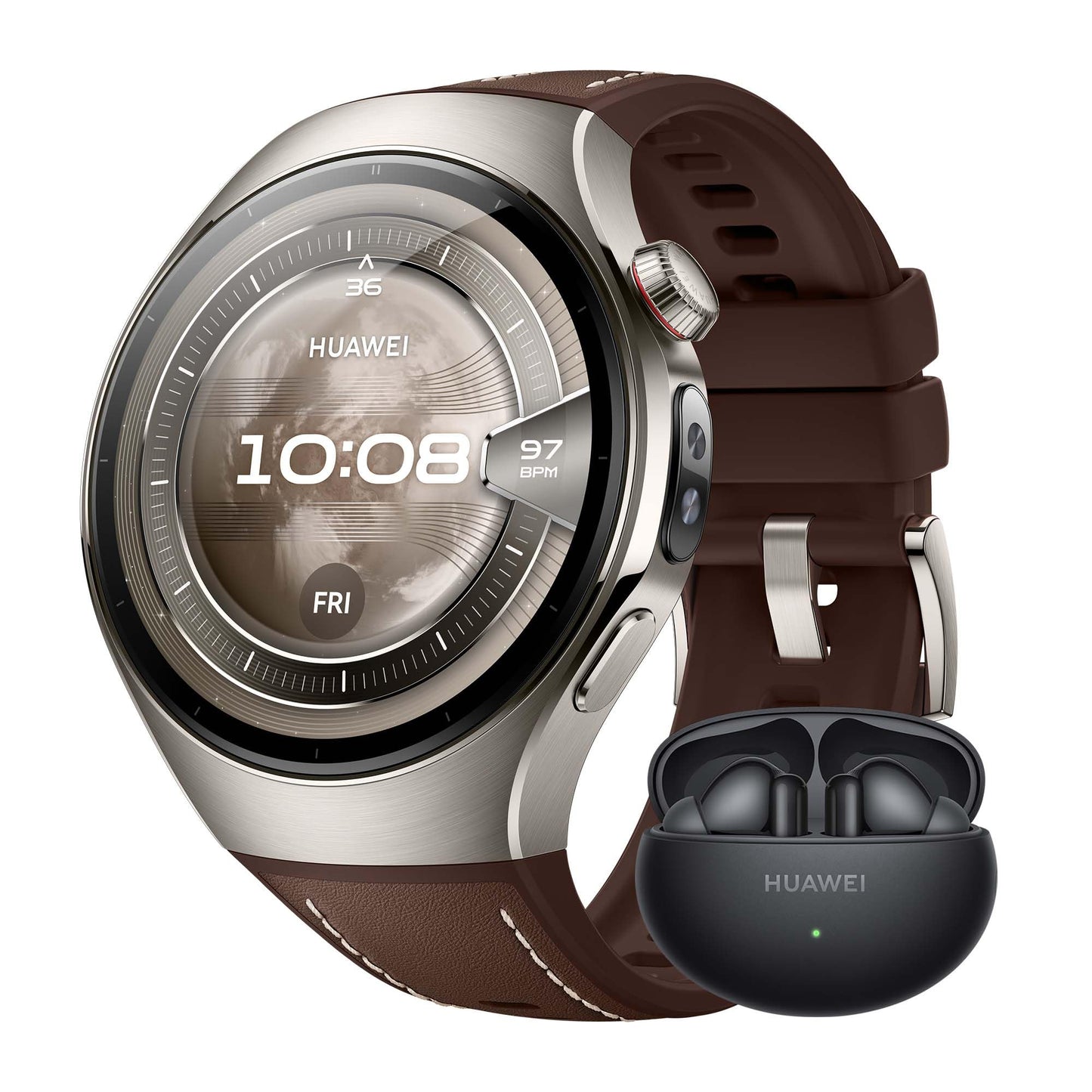 HUAWEI Watch 5 Smartwatch für Damen und Herren, Gesundheitsübersicht, wasserdicht bis 5 ATM, GPS, SpO2-Messung am Finger, kompatibel mit Android™ und iOS, Saphirglas, 42 mm, Weiß 