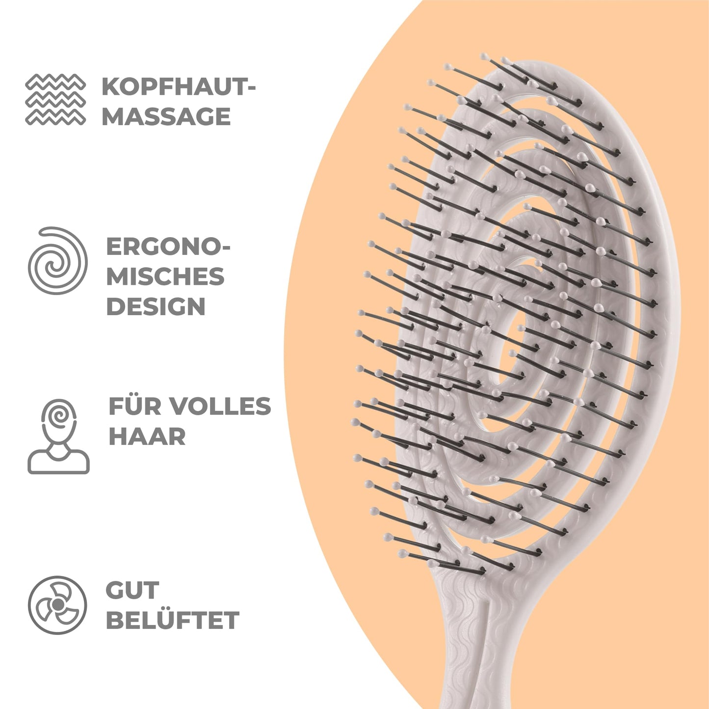 Ninabella Mini Haarbürste ohne Ziepen - Bürste für Reisen - Entwirrbürste für trockenes und nasses Haar - Detangler Bürste