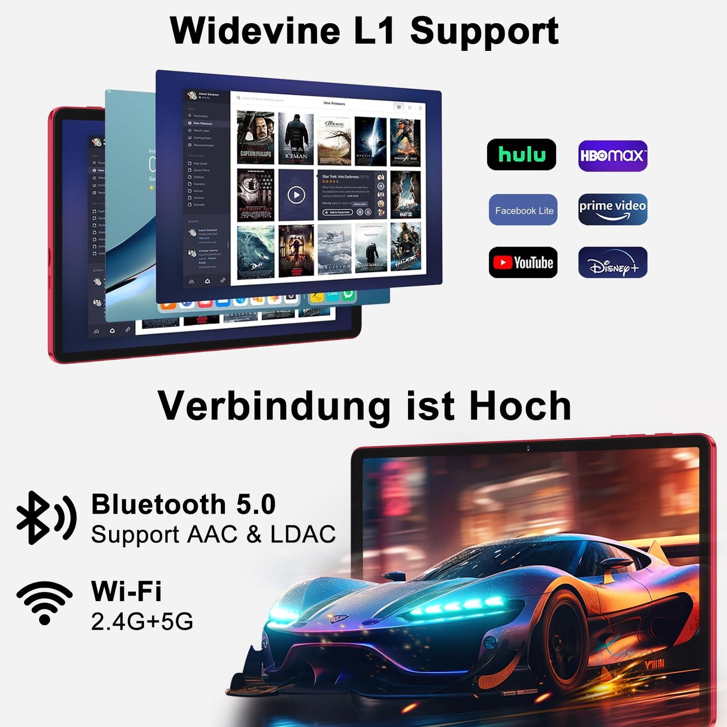 11-Zoll-Android-Tablet mit 24 GB RAM, 256 GB ROM, TF 1 TB, Octa-Core-Prozessor, GMS, 5G, WiFi 6 und Bluetooth 5.0 