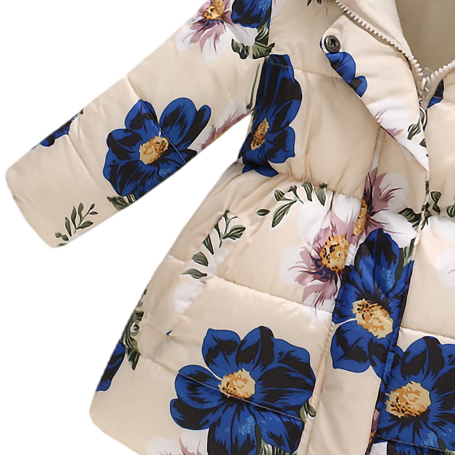 Winter Jacket Girls' Floral Warm Winter Coat Children's Jacket