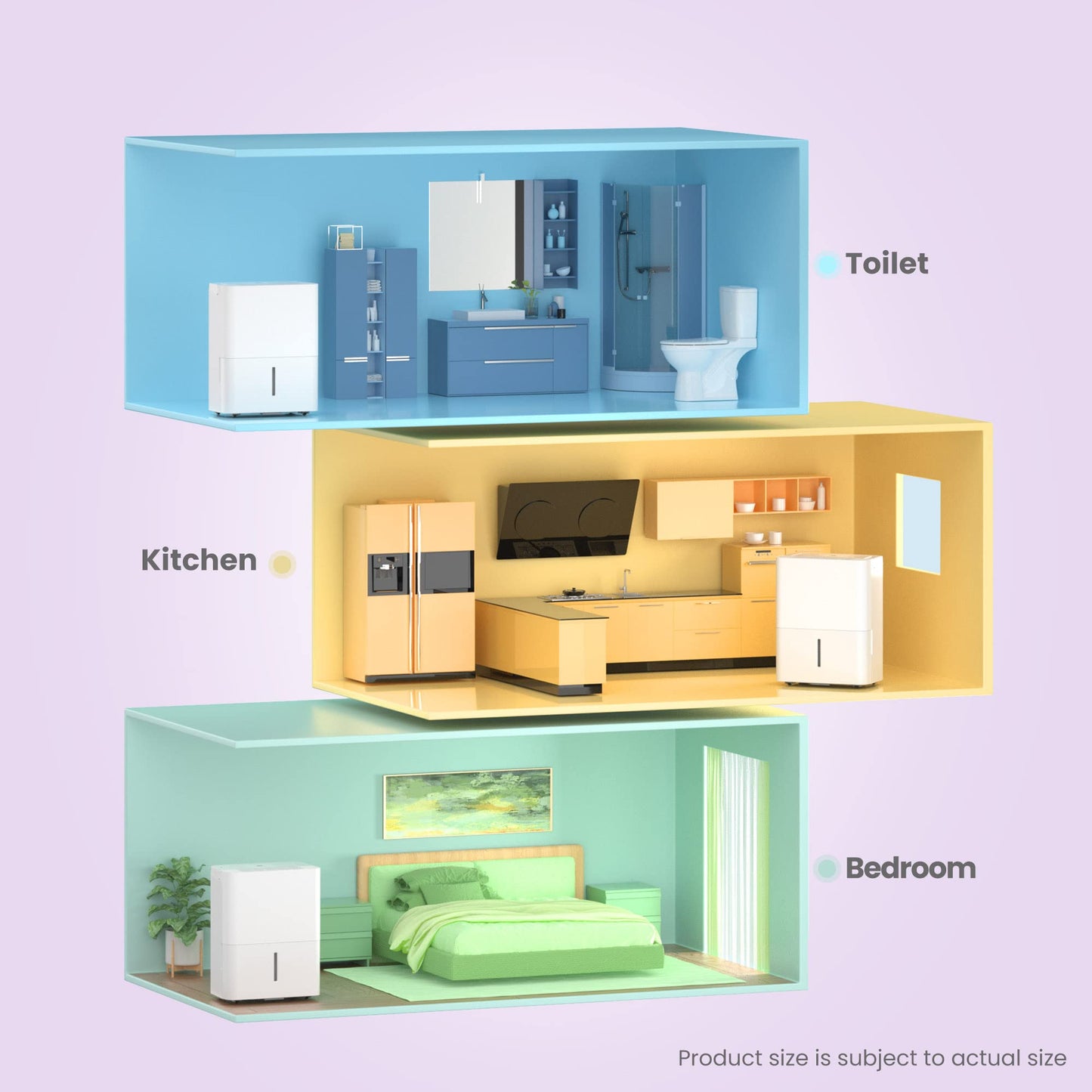 Luftentfeuchter, Entfeuchter 10 l/24 h, Raumgröße ca. 50 m³ (20 m²), LED-Anzeige 