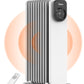 2300W 11 Rippen tragbarer Elektroheizer mit Drehknopfregelung und einstellbarem Thermostat, 3 Heizstufen, Kipp- und Überhitzungsschutz, ultraleicht im Büro &amp; Zuhause