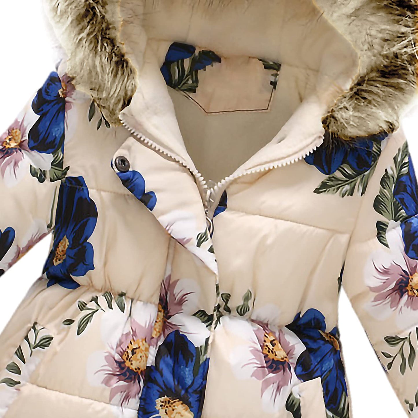 Winter Jacket Girls' Floral Warm Winter Coat Children's Jacket