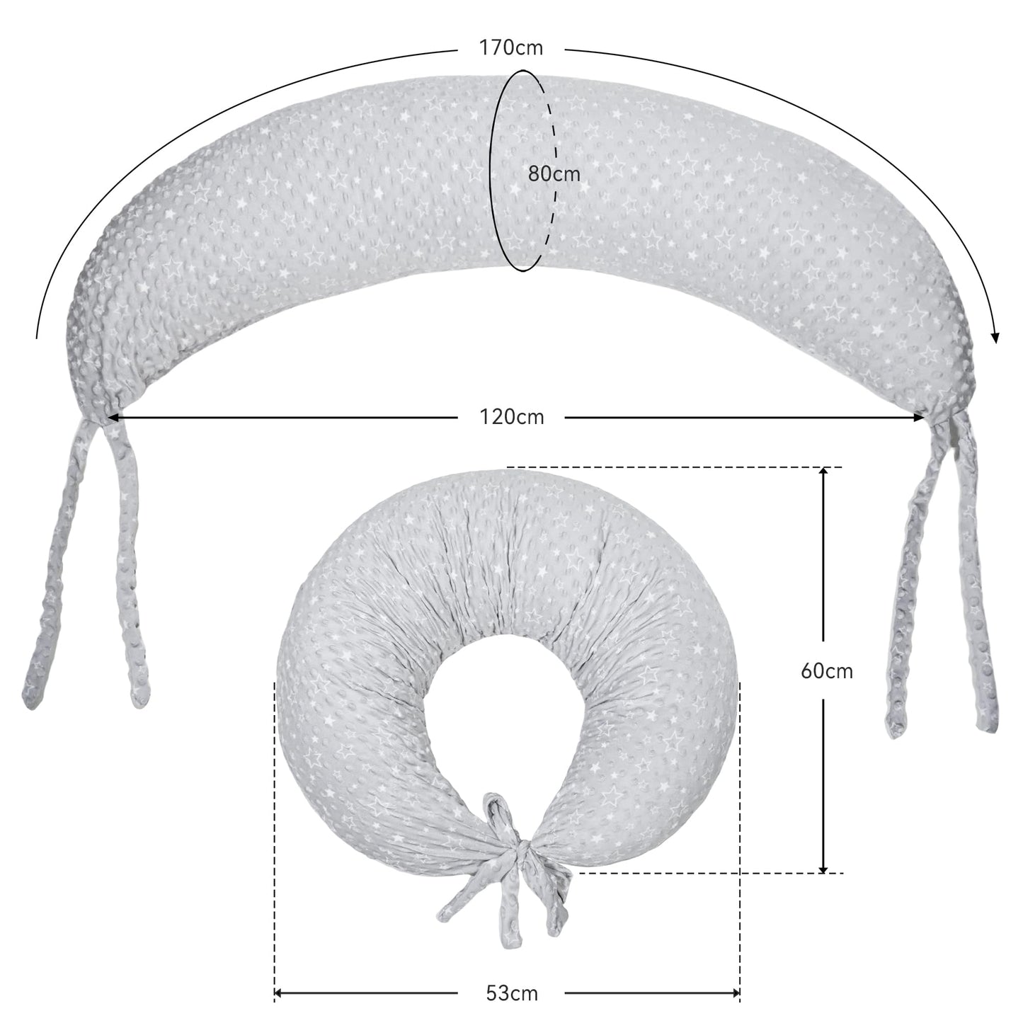 Stillkissen, vielseitiges Positionierungskissen in Übergröße, Schwangerschaftskissen für Babys und Erwachsene, Seitenschläferkissen mit waschbarem 