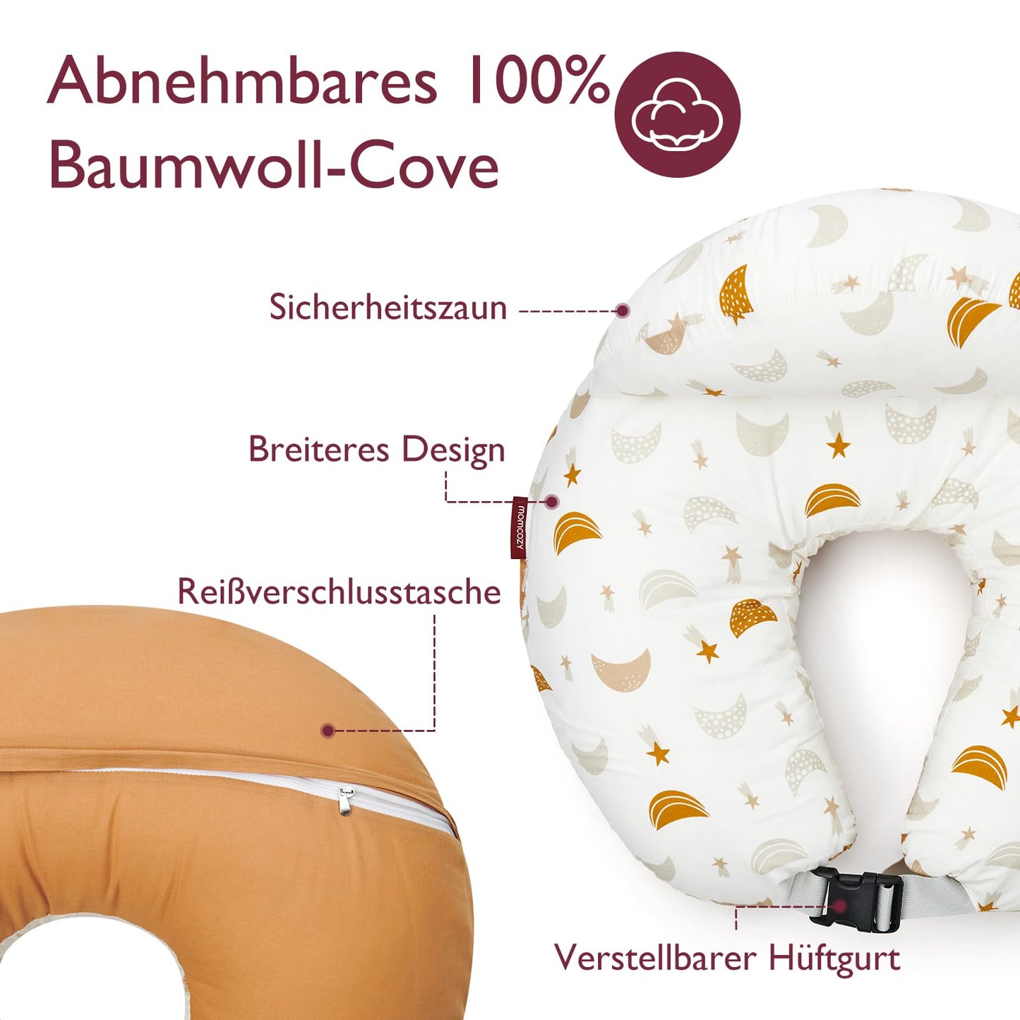 Stillkissen, Stillkissen mit Sicherheitsrand – Ergonomisches Still- und Positionierungskissen 