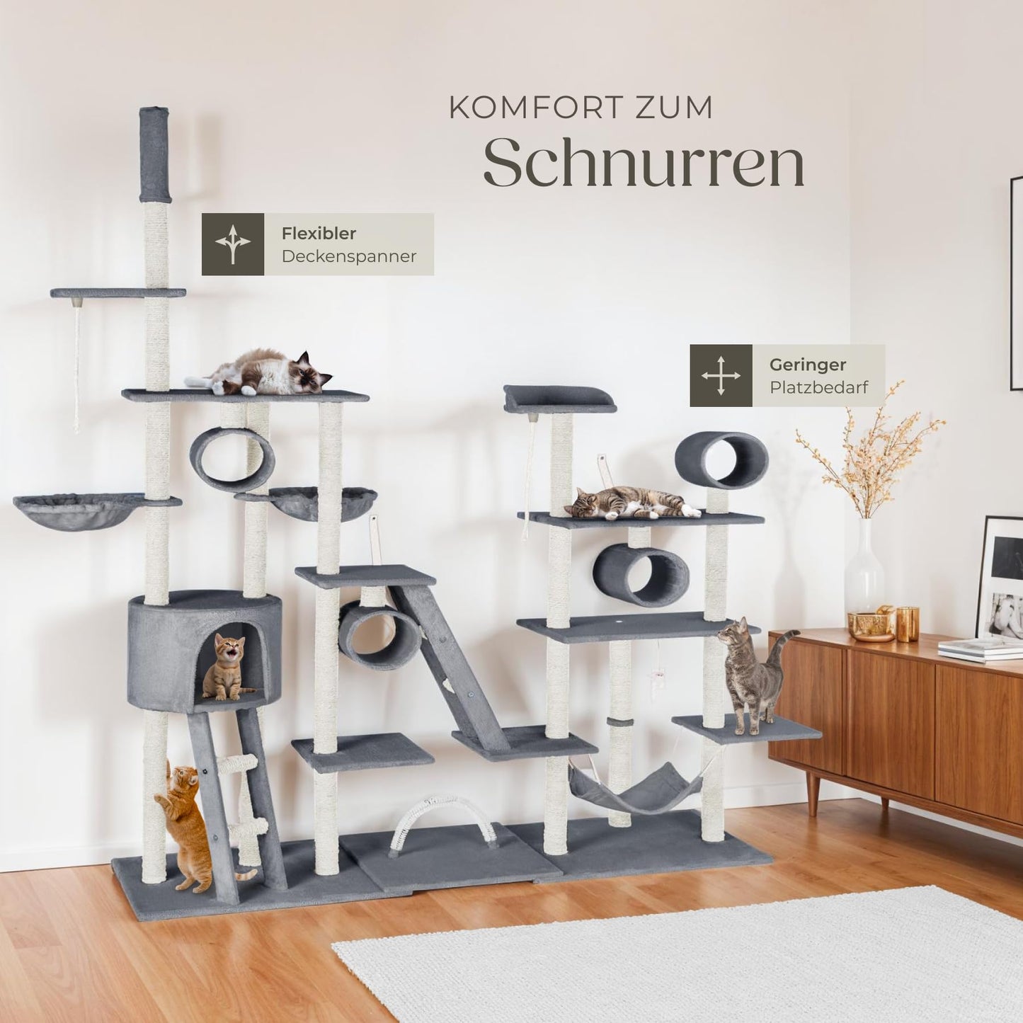 Kratzbaum Snooky | Spielcenter mit Katzenhaus Aussichtsplattformen 