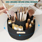 Make up Organizer 360° Drehbar, Pinselhalter Kosmetik Aufbewahrung mit 5 Fächern, Aesthetic Schminktisch Organizers für Zimmer Decor Frisiertisch 