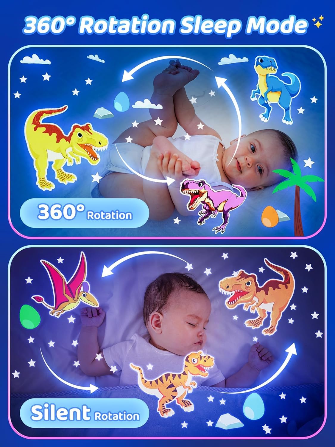 Sternenhimmel Projektor Kinder mit 15 Film, Nachtlicht Baby,Bluetooth,LED Projektor 