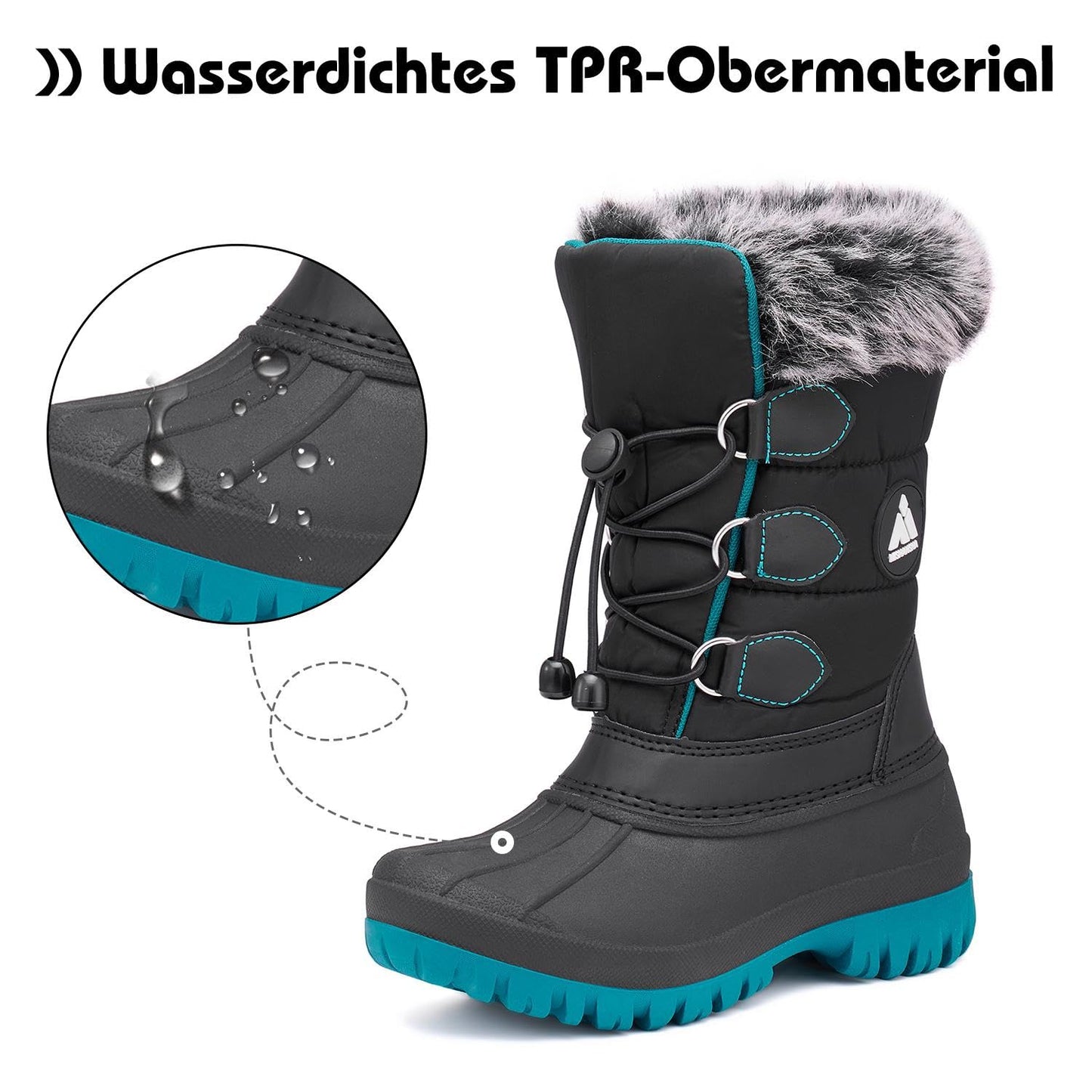 Mishansha Kinder Winterstiefel Gefüttert Wasserdichte Rutschfest Schneestiefel für Mädchen Jungen 