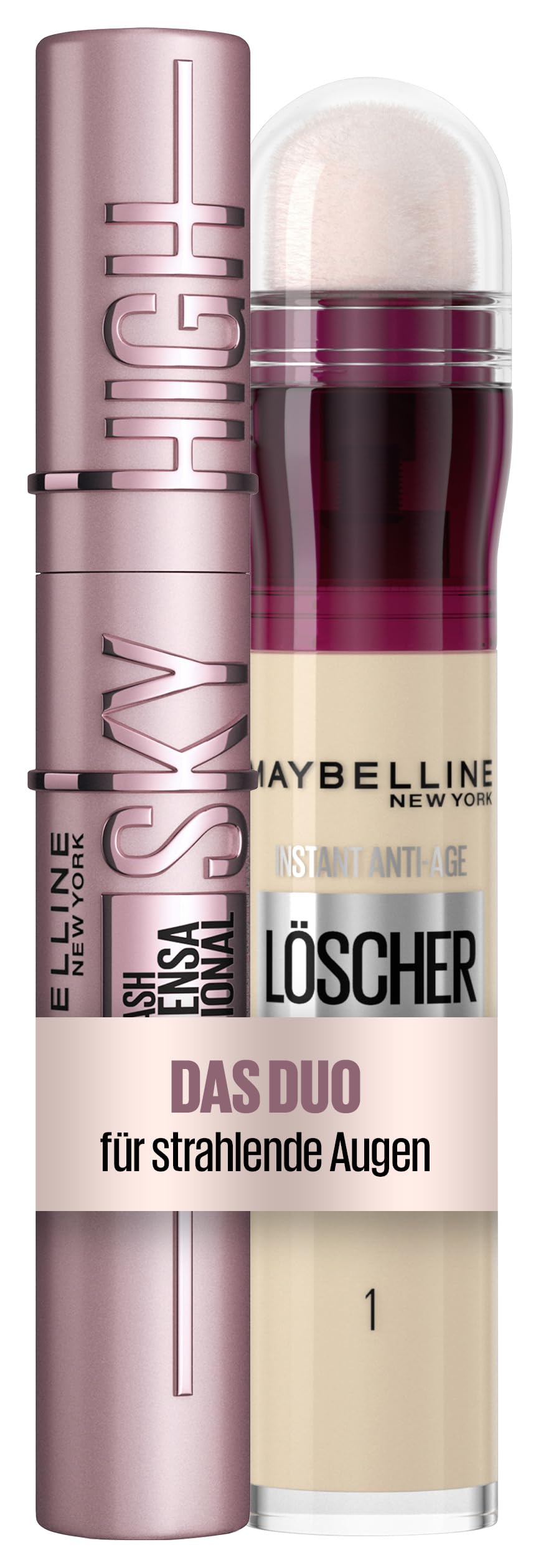 Maybelline New York Sky High Schwarze Wimperntusche für extrem lange Wimpern und Volumen, Sky High Mascara 