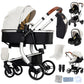 Reenborn 3-in-1 Kinderwagen, Buggy mit zwei umkehrbaren Schiebemodi, Kinderwagen mit Gestell aus Aluminiumlegierung, Babywagen, 3-in-1 Komplettset mit Ein-Klick-Faltmechanismus 