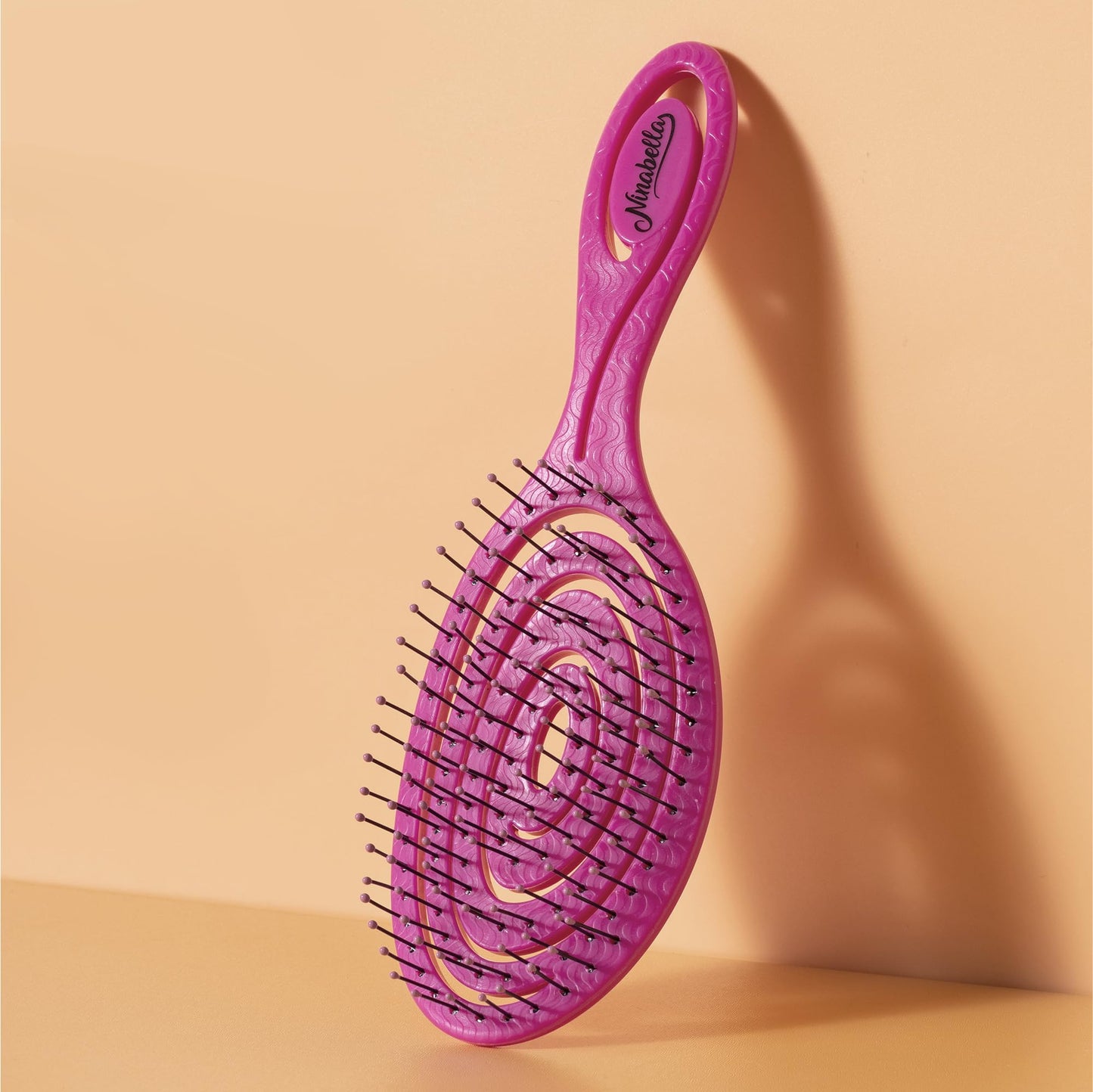 Ninabella Mini Haarbürste ohne Ziepen - Bürste für Reisen - Entwirrbürste für trockenes und nasses Haar - Detangler Bürste