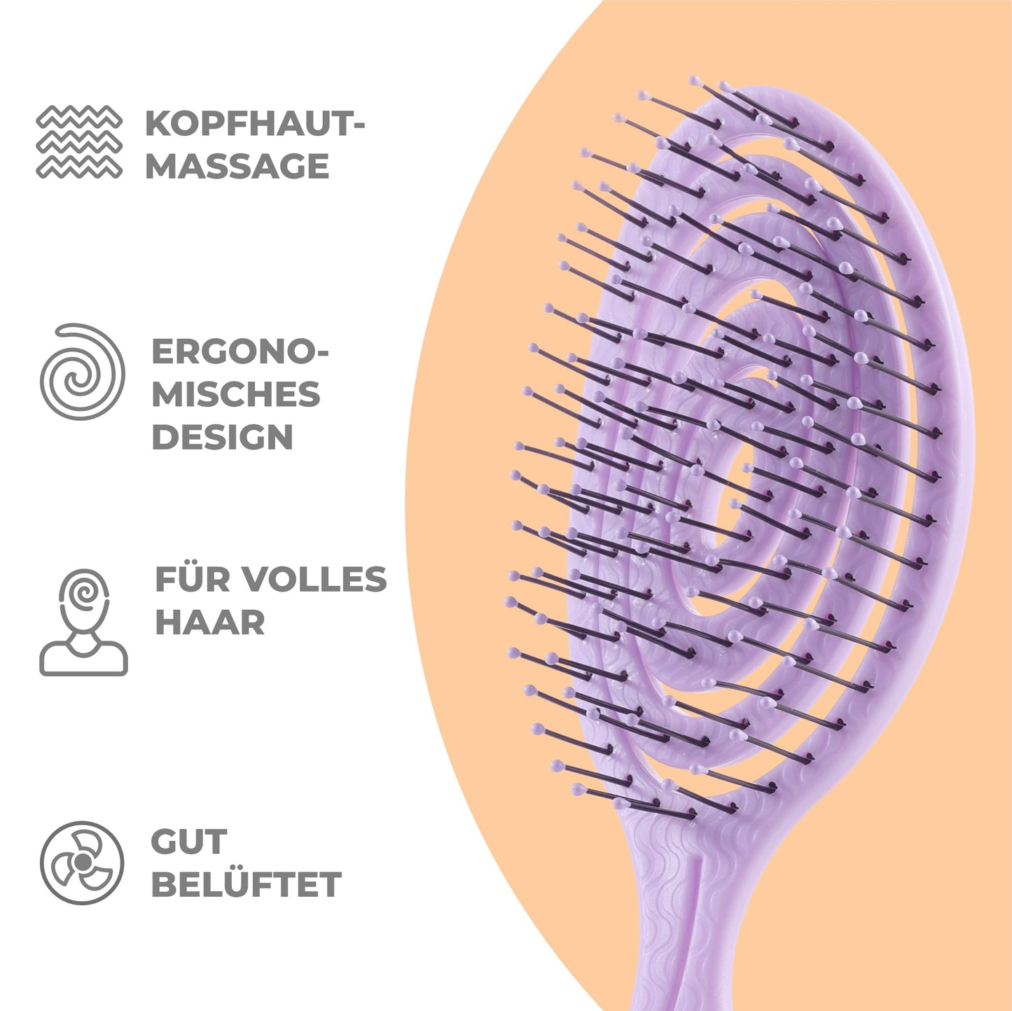 Ninabella Mini Haarbürste ohne Ziepen - Bürste für Reisen - Entwirrbürste für trockenes und nasses Haar - Detangler Bürste