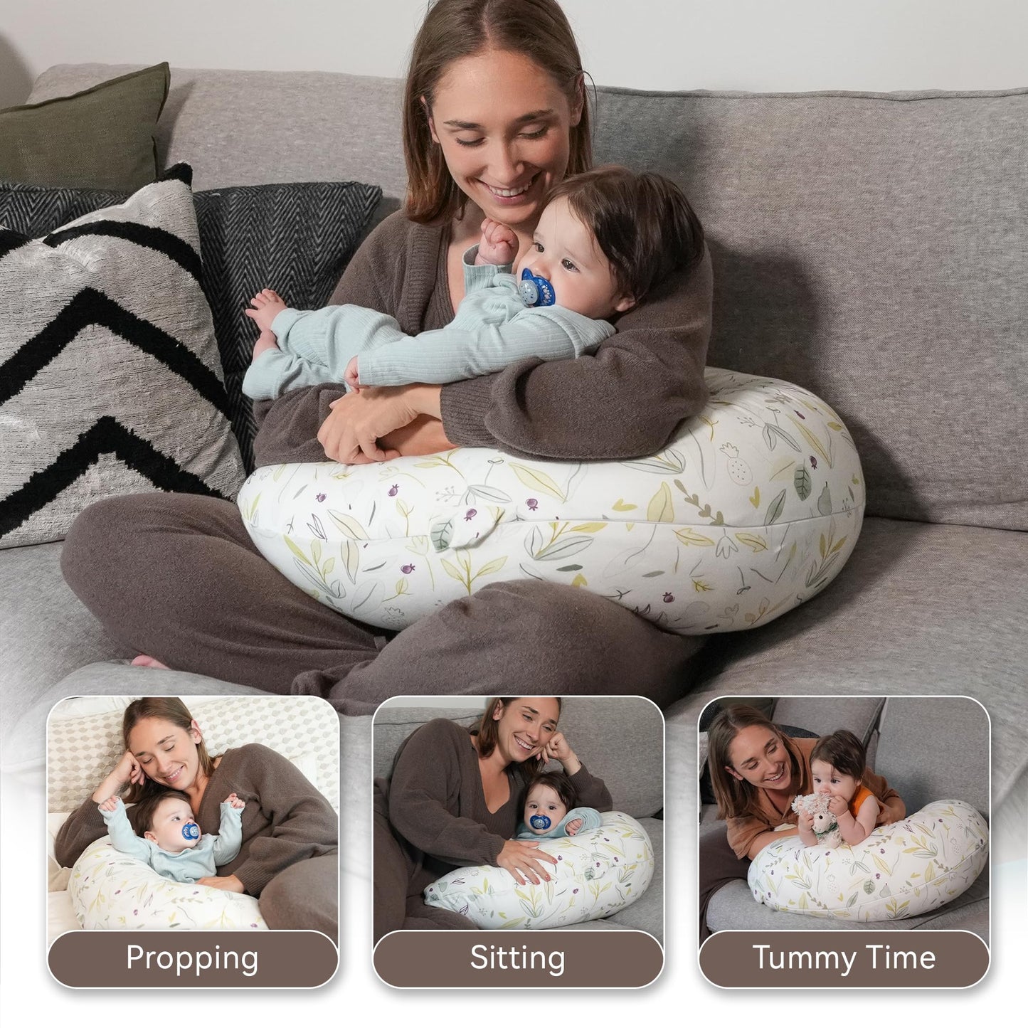 Stillkissen, vielseitiges Positionierungskissen in Übergröße, Schwangerschaftskissen für Babys und Erwachsene, Seitenschläferkissen mit waschbarem 