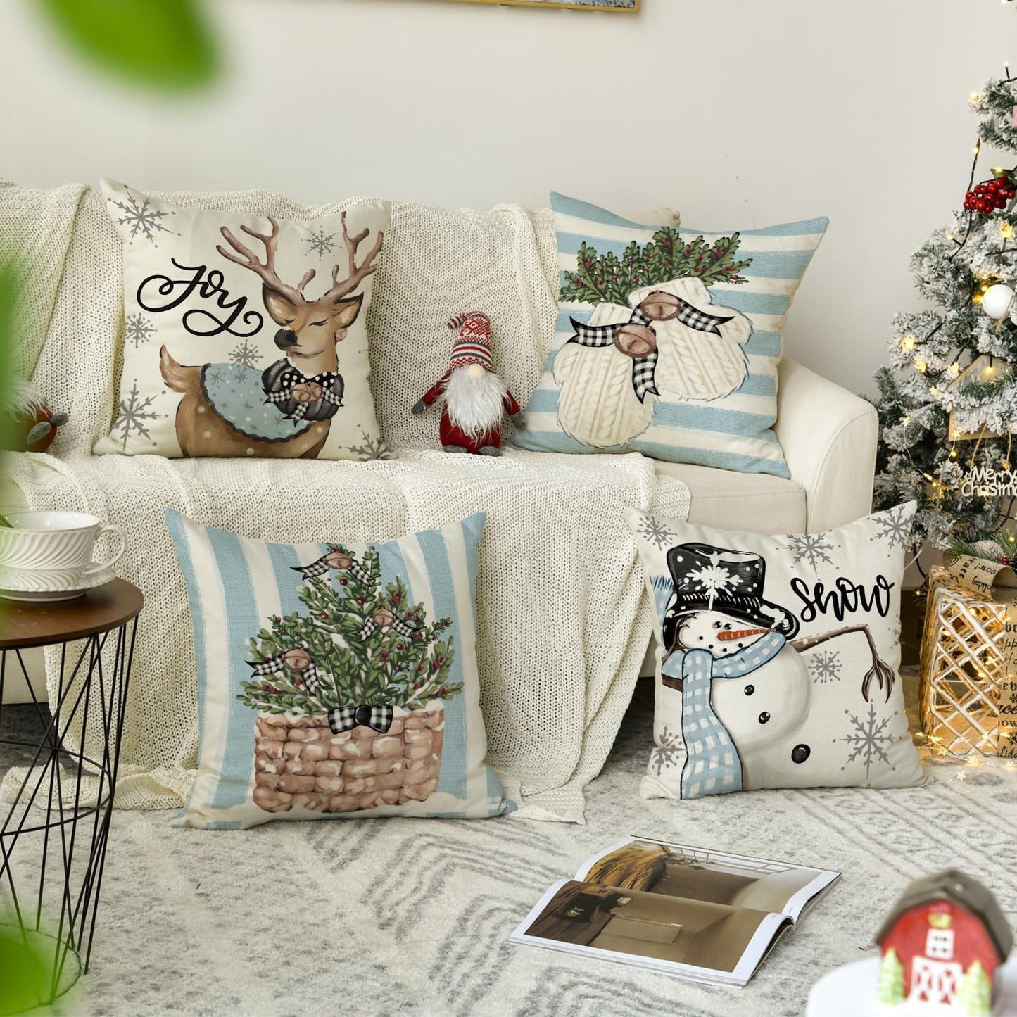Cover Couch Wohnzimmer Außenbereich Deko,Weihnachten Kissenbezüge 