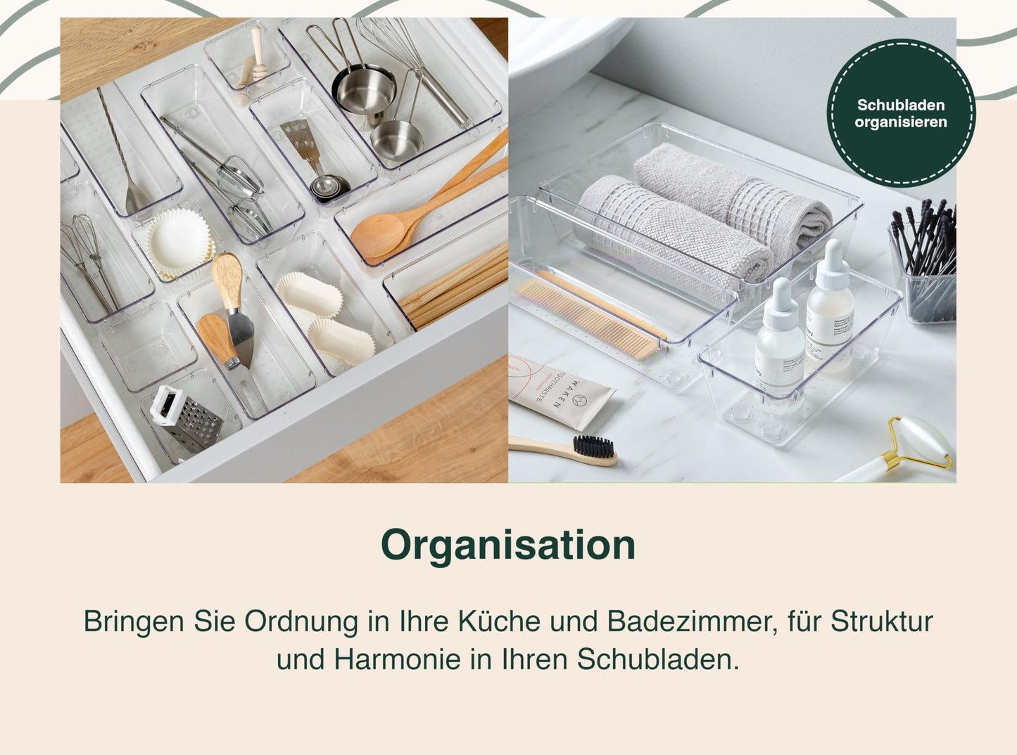 Uandu Schubladenorganizer, 25er-Set, Schreibtischorganizer 