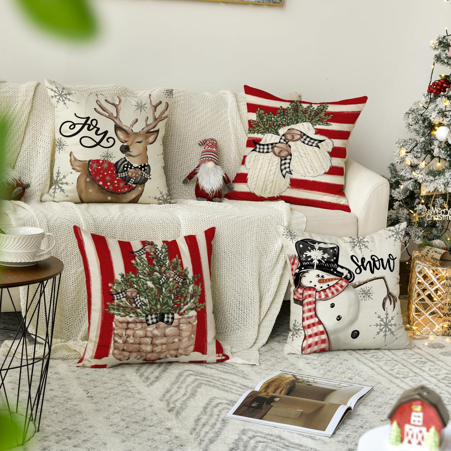 Cover Couch Wohnzimmer Außenbereich Deko,Weihnachten Kissenbezüge 