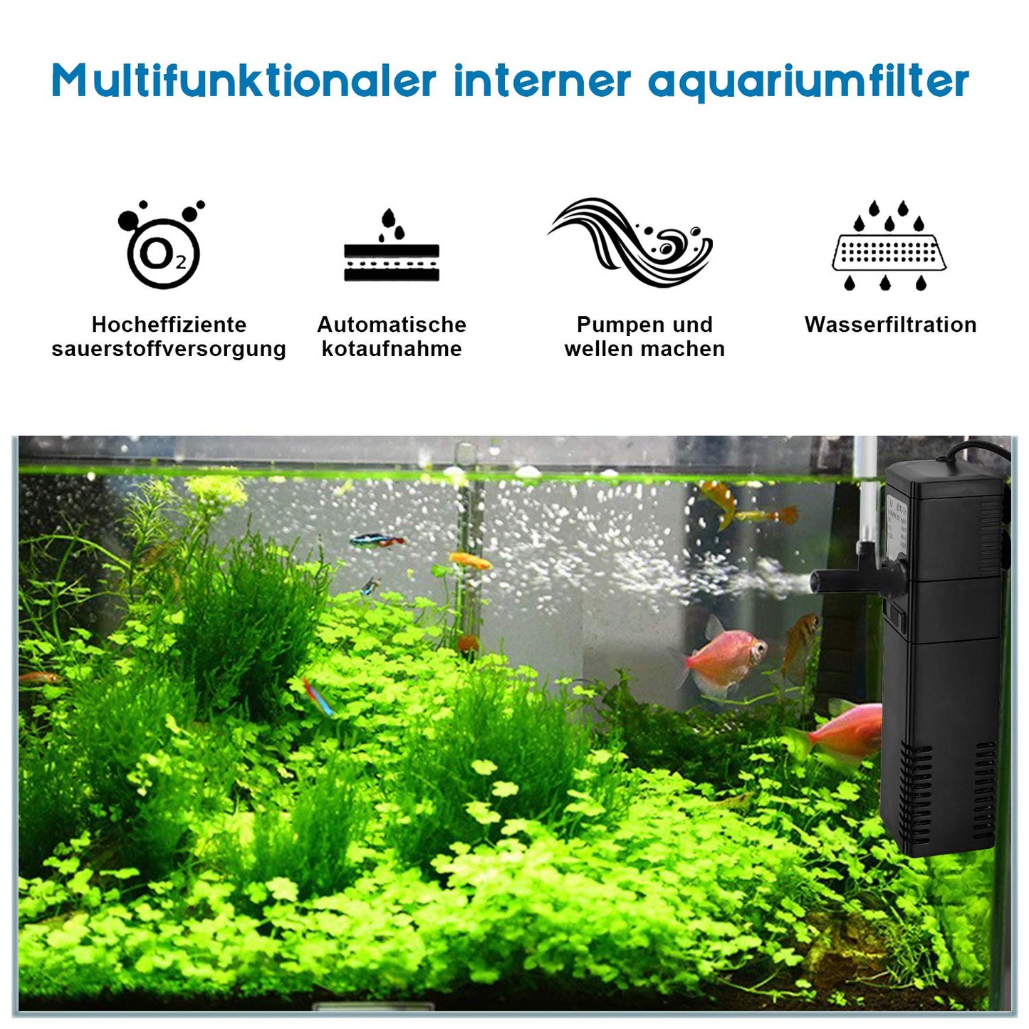 Aquariumpumpe Filterpumpe Aquarium Innenfilter Aquariumpumpe 300L/h 2Watt
