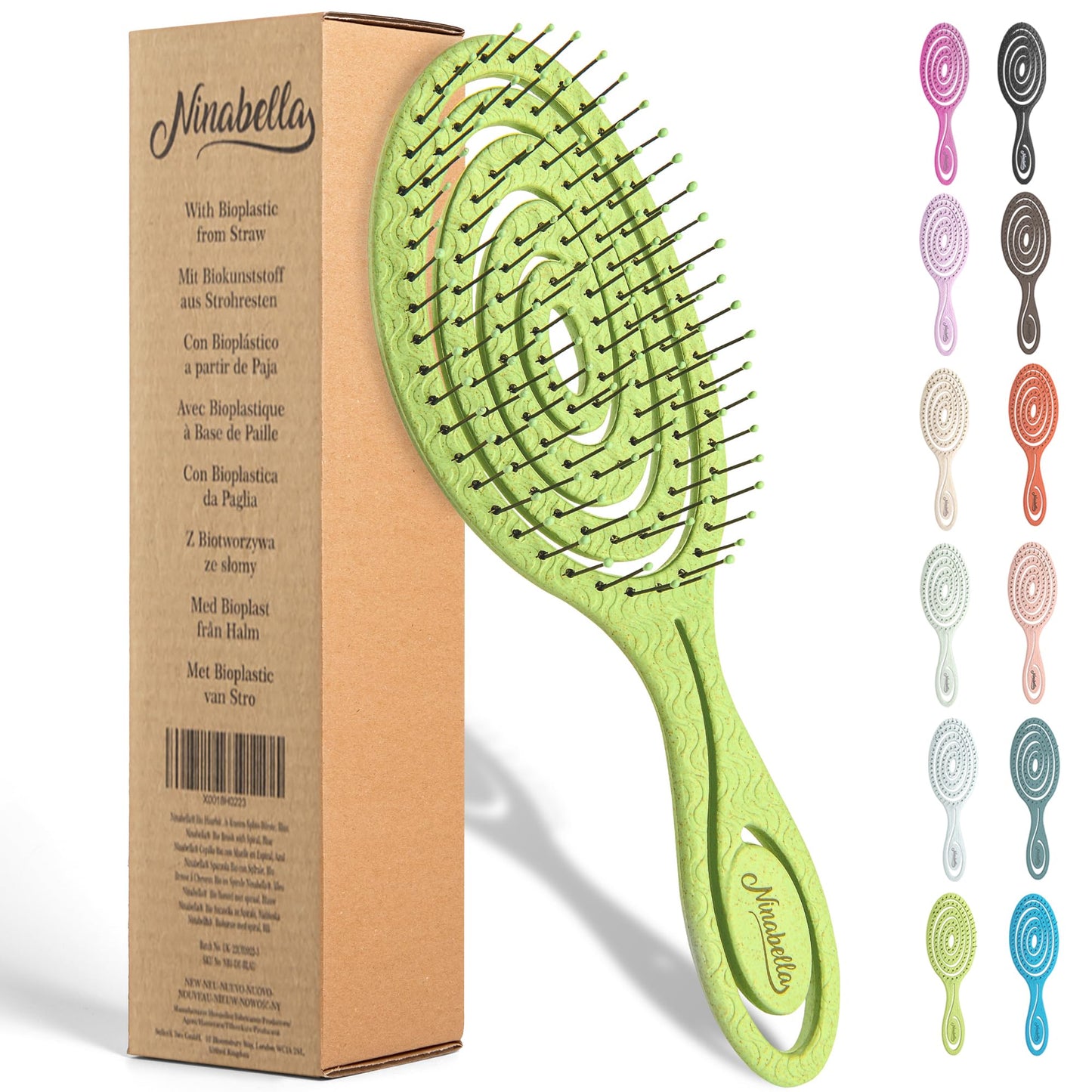 Ninabella Mini Haarbürste ohne Ziepen - Bürste für Reisen - Entwirrbürste für trockenes und nasses Haar - Detangler Bürste