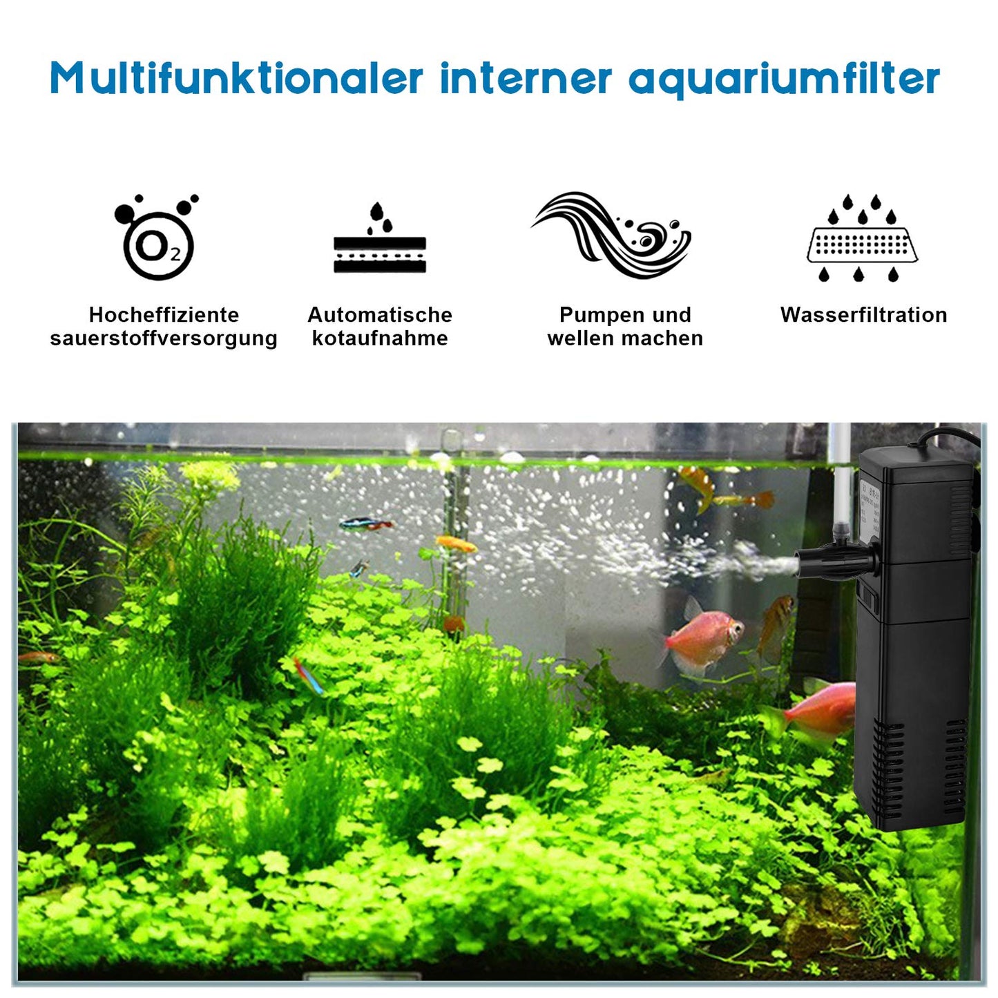 Aquariumpumpe Filterpumpe Aquarium Innenfilter Aquariumpumpe 300L/h 2Watt