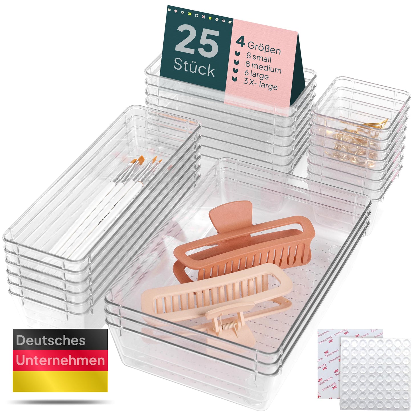 Uandu Schubladenorganizer, 25er-Set, Schreibtischorganizer 