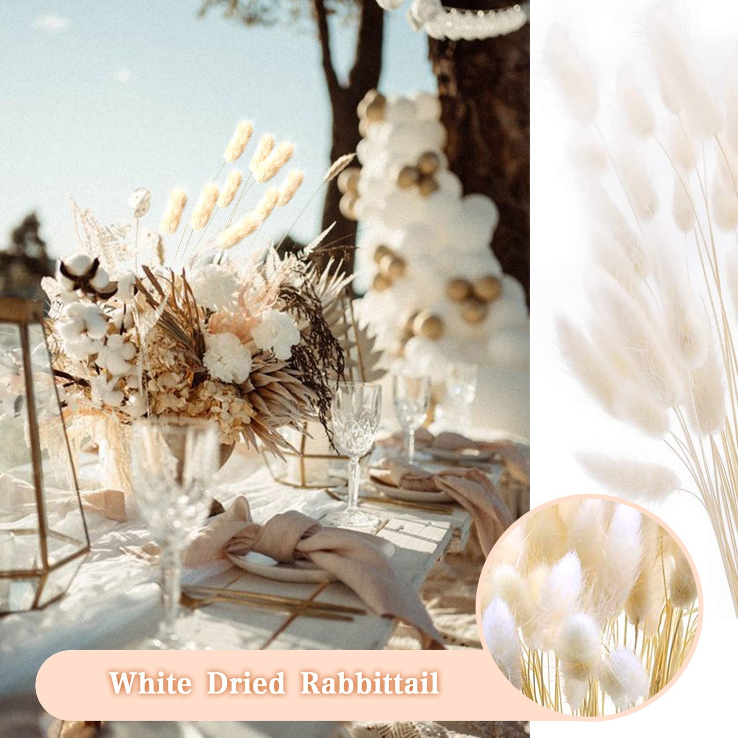 Pampasgras Getrocknet - Natürlich, Braun, Trockenblumen Strauß Dried Flowers, für Heim Decor 