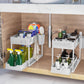 Puricon Unter Waschbecken Regal Spülschrank Organizer, 2 Etagen Standregal Küche Arbeitsplatte Regal Organizer 