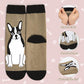Chalier Cozy 5 Paar Damen Socken Hunde Katzen Motiven, Baumwolle
