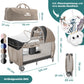 Kidiz Babybett, Reisebett, faltbar mit Matratze und Rollen, 120 x 60 cm, Seiteneingang 