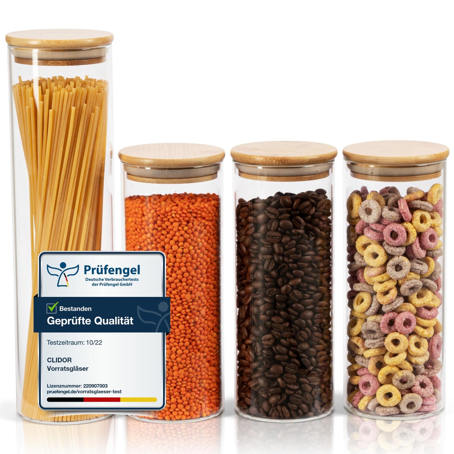 Aufbewahrungsbox Küche für alle Lebensmittel, Küchen Organizer, Vorratsgläser mit Deckel, Eckig - 12er Set, Erhöhte Glasstärke 