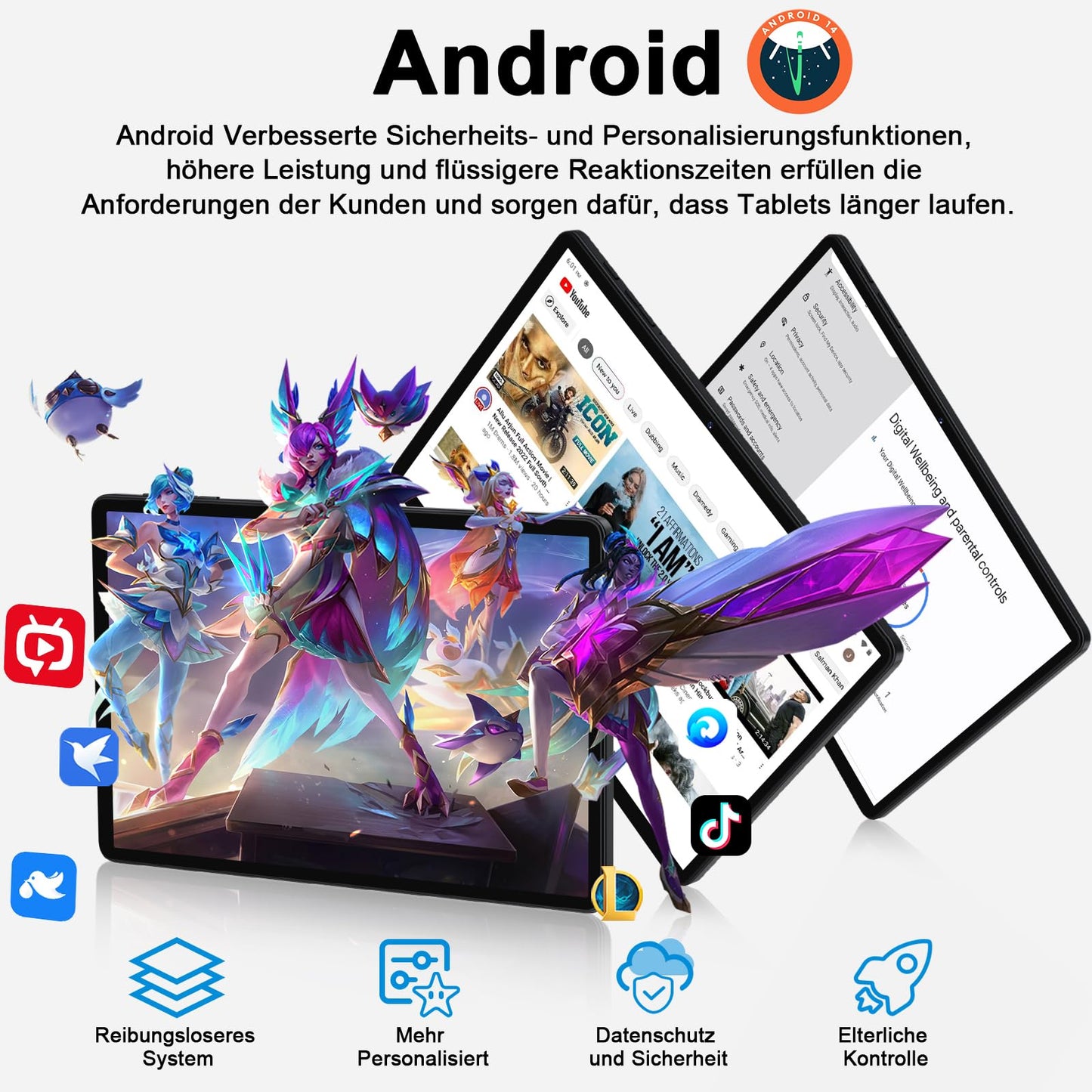 11-Zoll-Android-Tablet mit 24 GB RAM, 256 GB ROM, TF 1 TB, Octa-Core-Prozessor, GMS, 5G, WiFi 6 und Bluetooth 5.0 