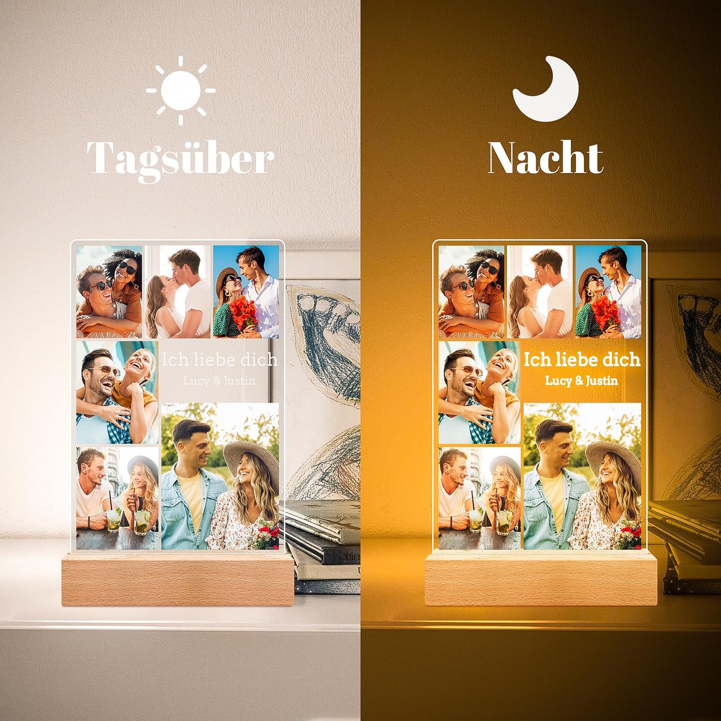 Cadeaux de Noël personnalisés pour femmes et hommes, cadre photo avec photo, cadeaux photo