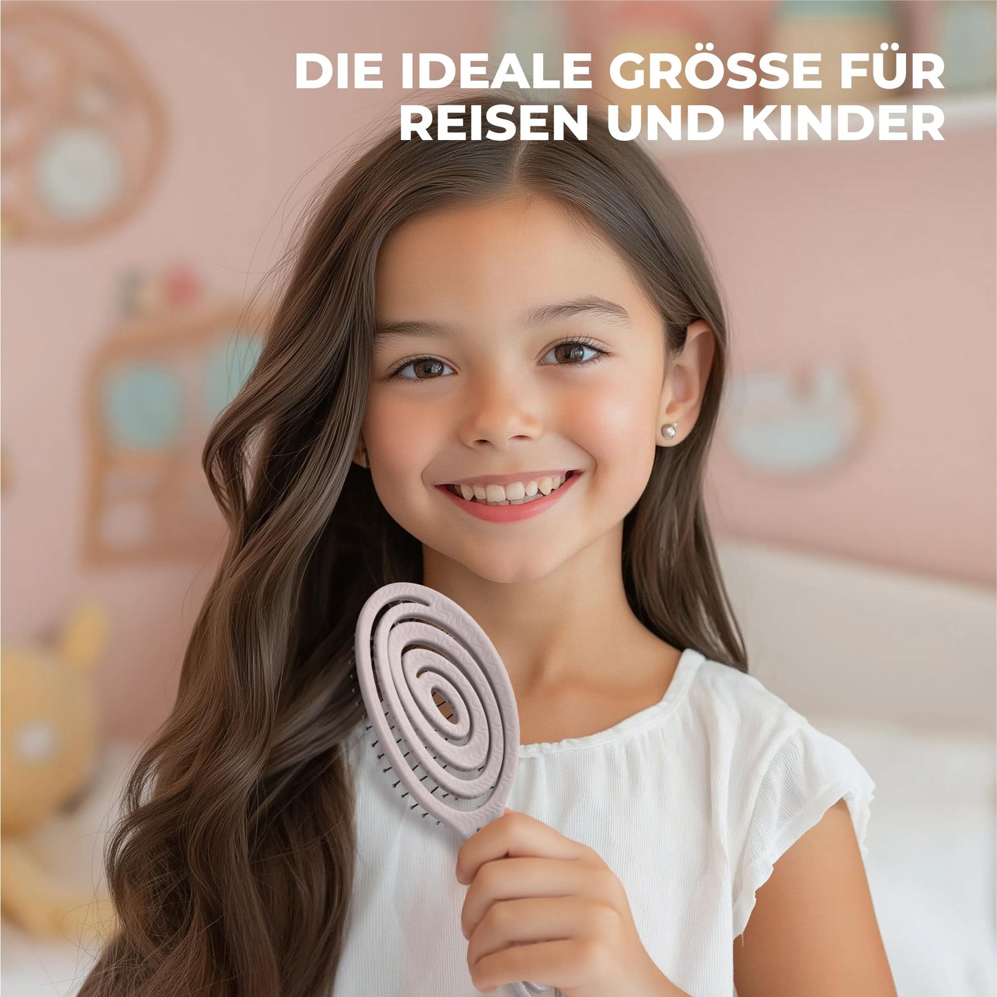 Ninabella Mini Haarbürste ohne Ziepen - Bürste für Reisen - Entwirrbürste für trockenes und nasses Haar - Detangler Bürste