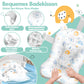 Babybadewanne | Babywanne platzsparend &amp; faltbar mit Thermostat &amp; Kissen 