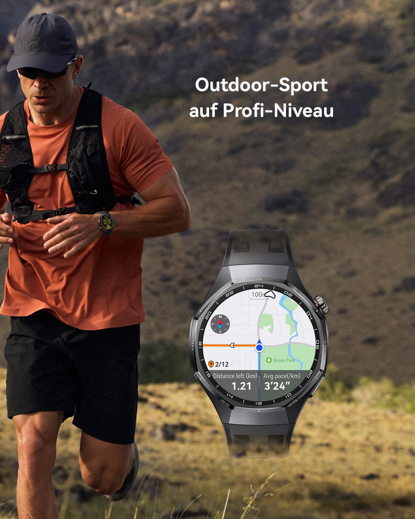 HUAWEI Watch GT 6 Pro Smartwatch, GPS, EKG, 1,47 Zoll AMOLED-Display, bis zu 21 Tage Akkulaufzeit, umfassende Fahrradfunktionen, über 100 Sportmodi, kompatibel mit Android und iOS 