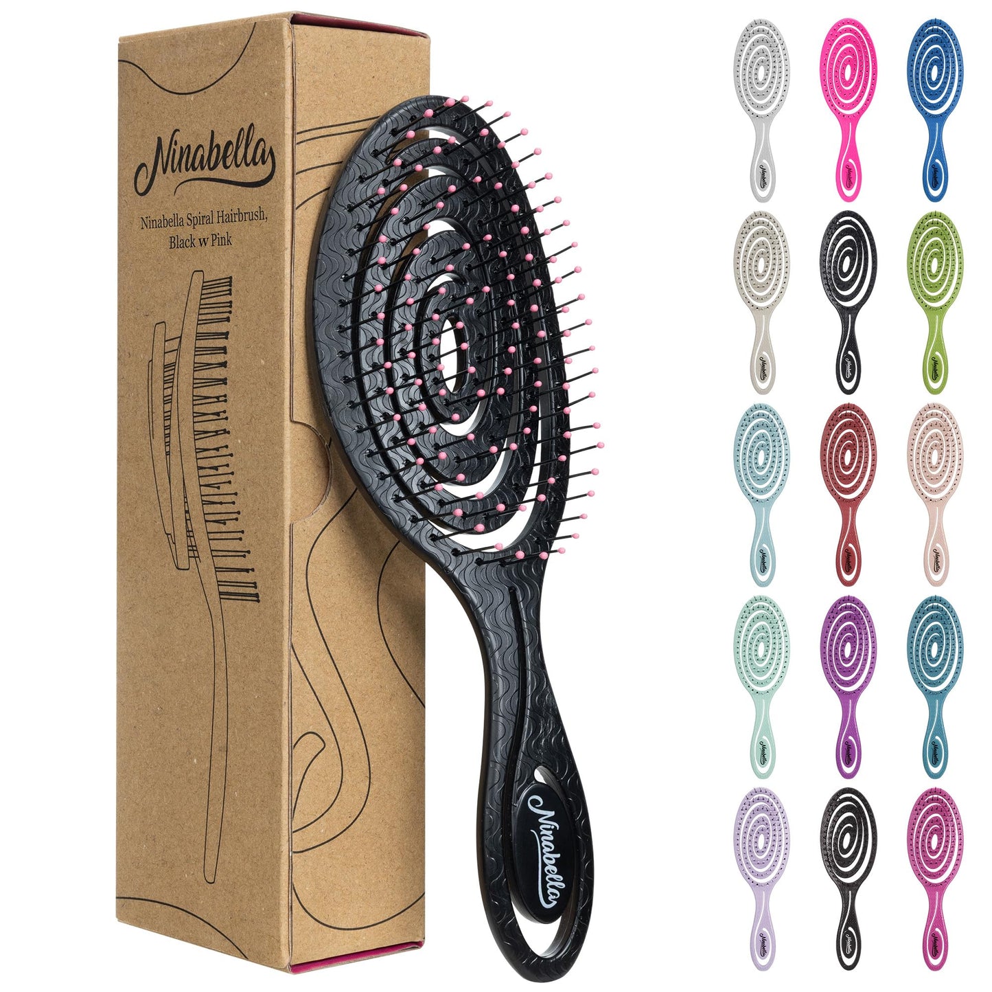 Ninabella Mini Haarbürste ohne Ziepen - Bürste für Reisen - Entwirrbürste für trockenes und nasses Haar - Detangler Bürste