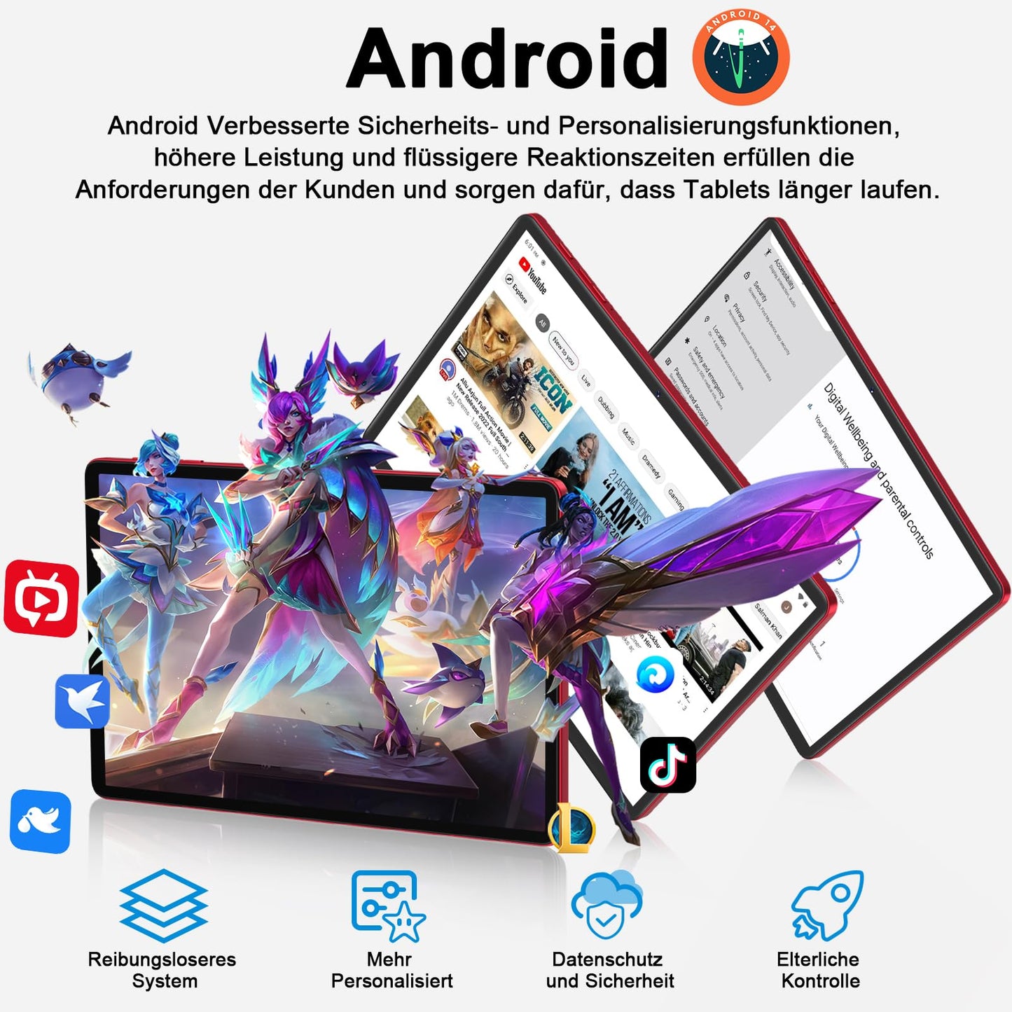 11-Zoll-Android-Tablet mit 24 GB RAM, 256 GB ROM, TF 1 TB, Octa-Core-Prozessor, GMS, 5G, WiFi 6 und Bluetooth 5.0 