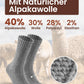 4 Paar Alpaka Socken für Herren Damen, atmungsative Thermosocken Extra Warm, Dicke Wintersocken mit Alpakawolle 