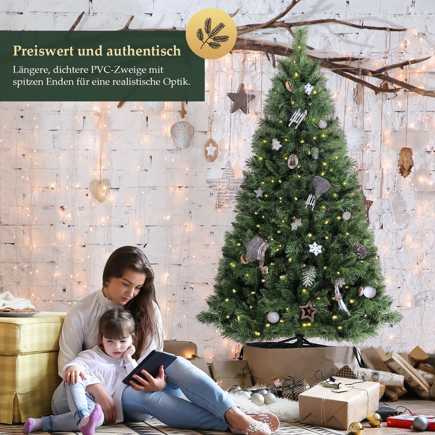 SALCAR Künstlicher Weihnachtsbaum, 60 cm - 270 cm 