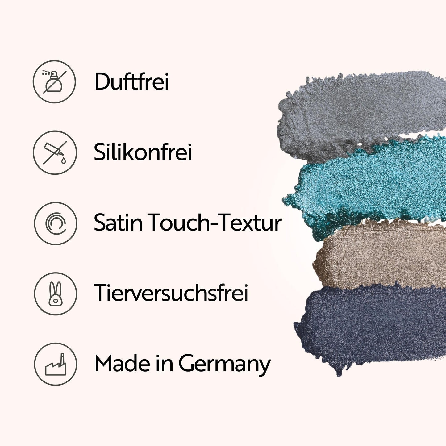 MAGIC FINISH Satin Eyeshadow – Hochpigmentierte Lidschatten-Palette mit 4 harmonierenden Lidschatten, 