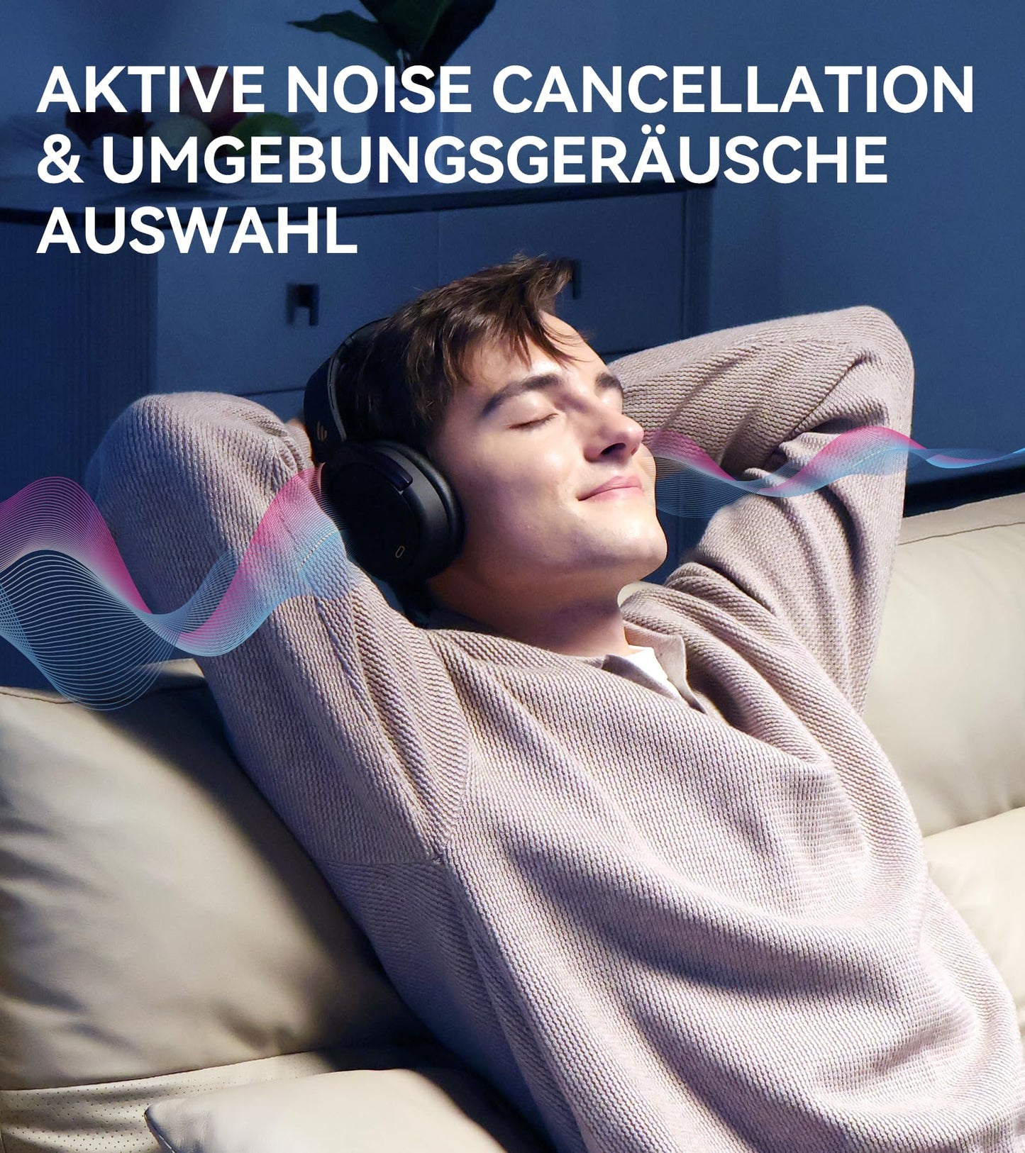 Hybrid-Kopfhörer mit aktiver Geräuschunterdrückung, Hi-Res Audio und Custom EQ Bluetooth 