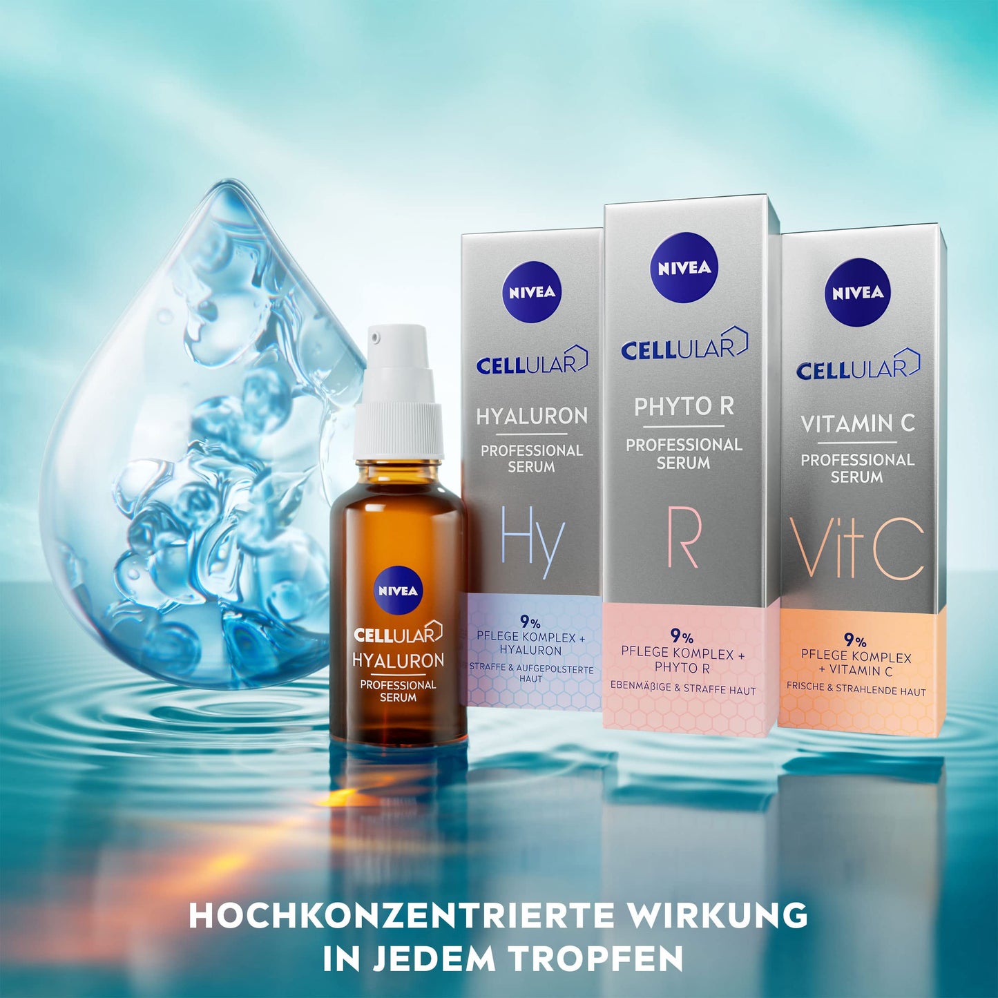 NIVEA Cellular Professional Serum Vitamin C (30 ml), Feuchtigkeitsspendendes Vitamin-C-Serum, Anti-Falten-Serum für einen ebenmäßigeren und strahlenderen Teint 