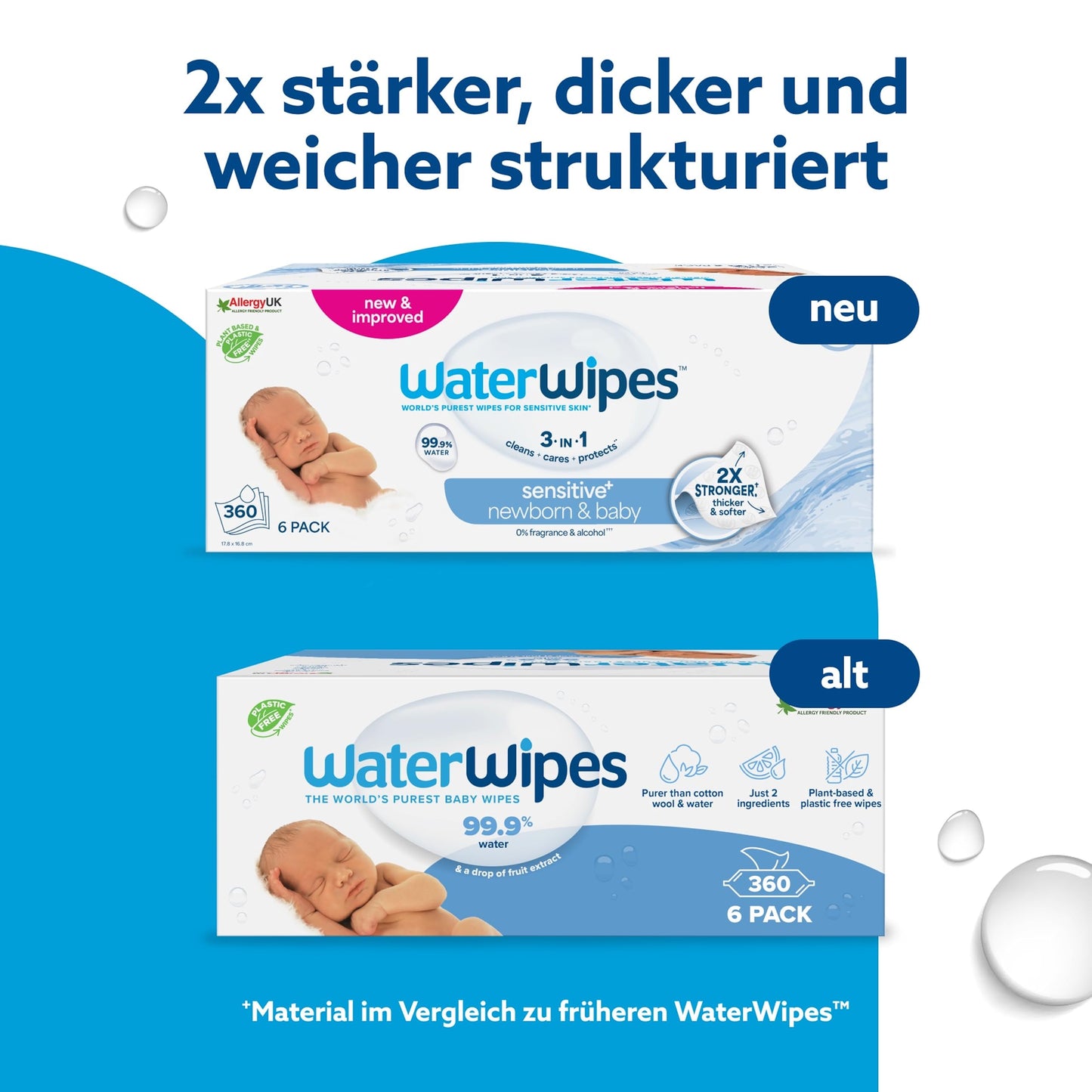 WaterWipes Plastic-Free Original Baby Wipes, 99.9% Water-Based Cleaning Wipes, Unscented for Sensitive Skin