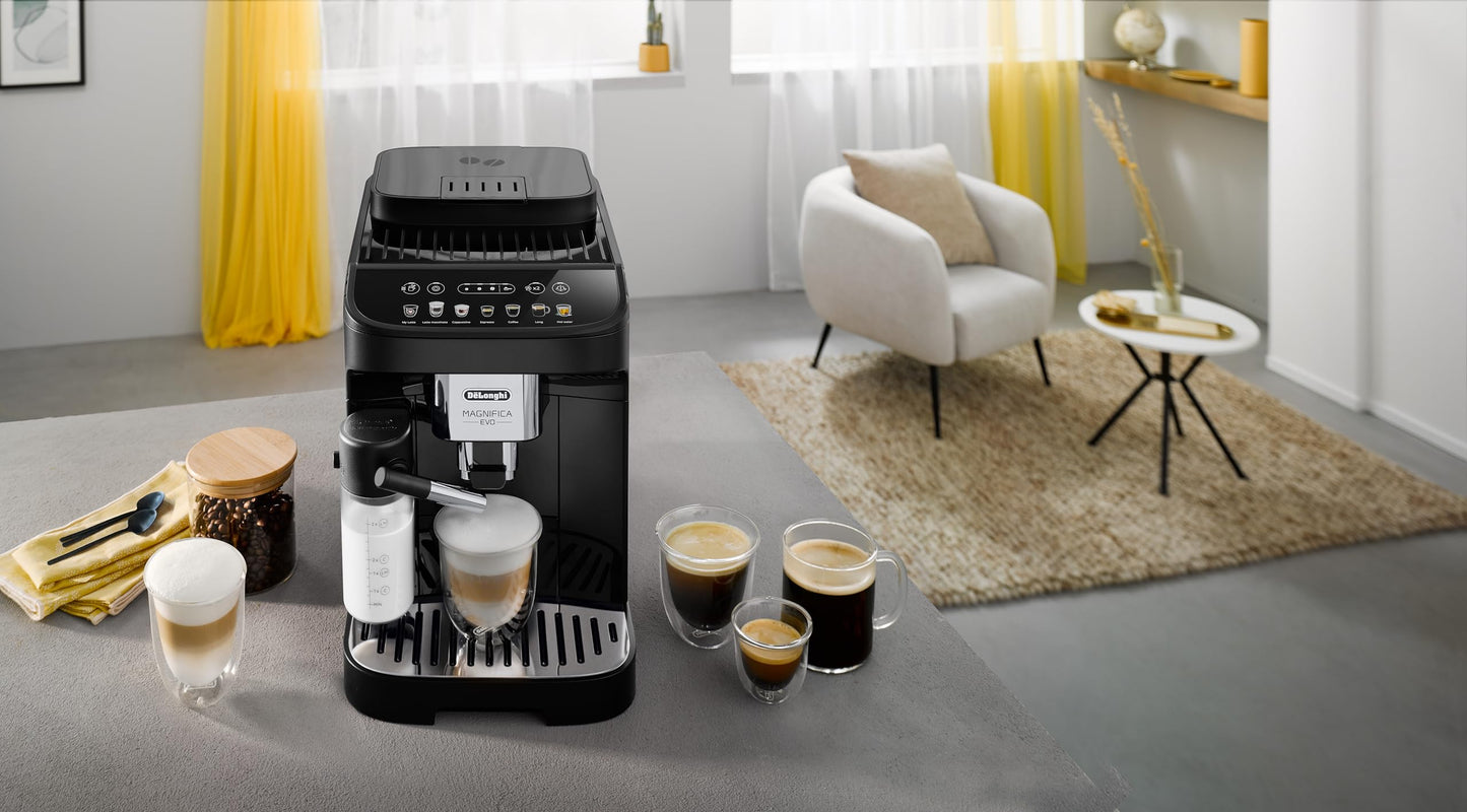 De'Longhi Kaffeevollautomat mit LatteCrema Milchsystem, 7 Direktwahltasten für Cappuccino, Espresso 